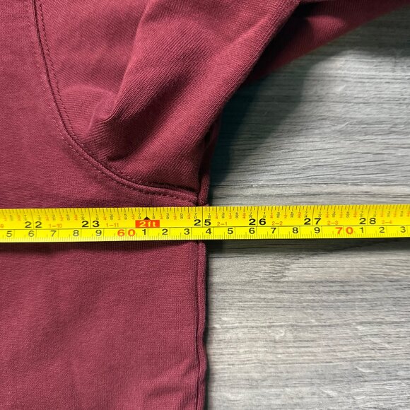 L.L. Bean Men's BeanBuilt Cotton Short-Sleeve Tee - Dark Red - Picture 5 of 6